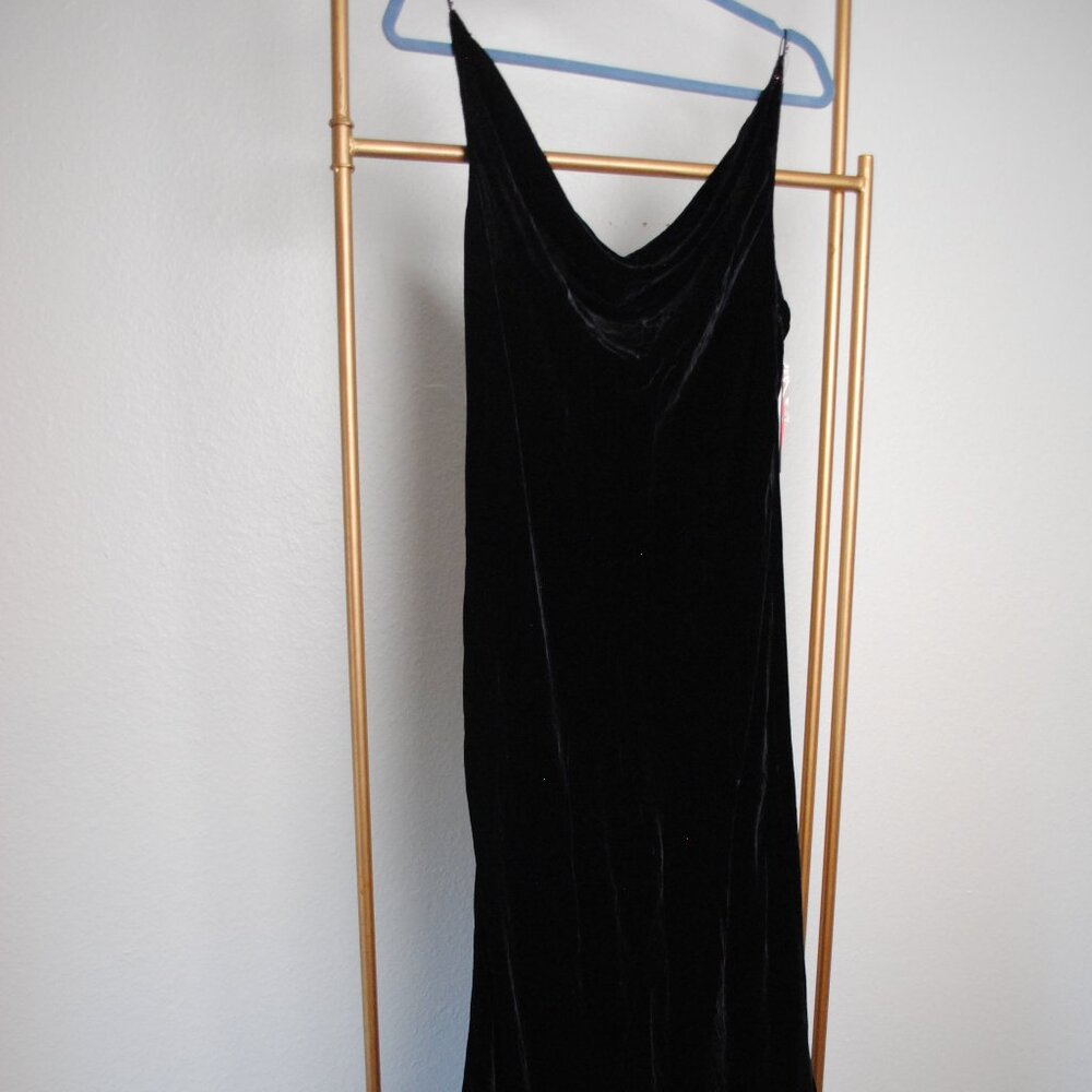 Vintage Designer Elie Tahari Cowl Neck Black Evening Gown